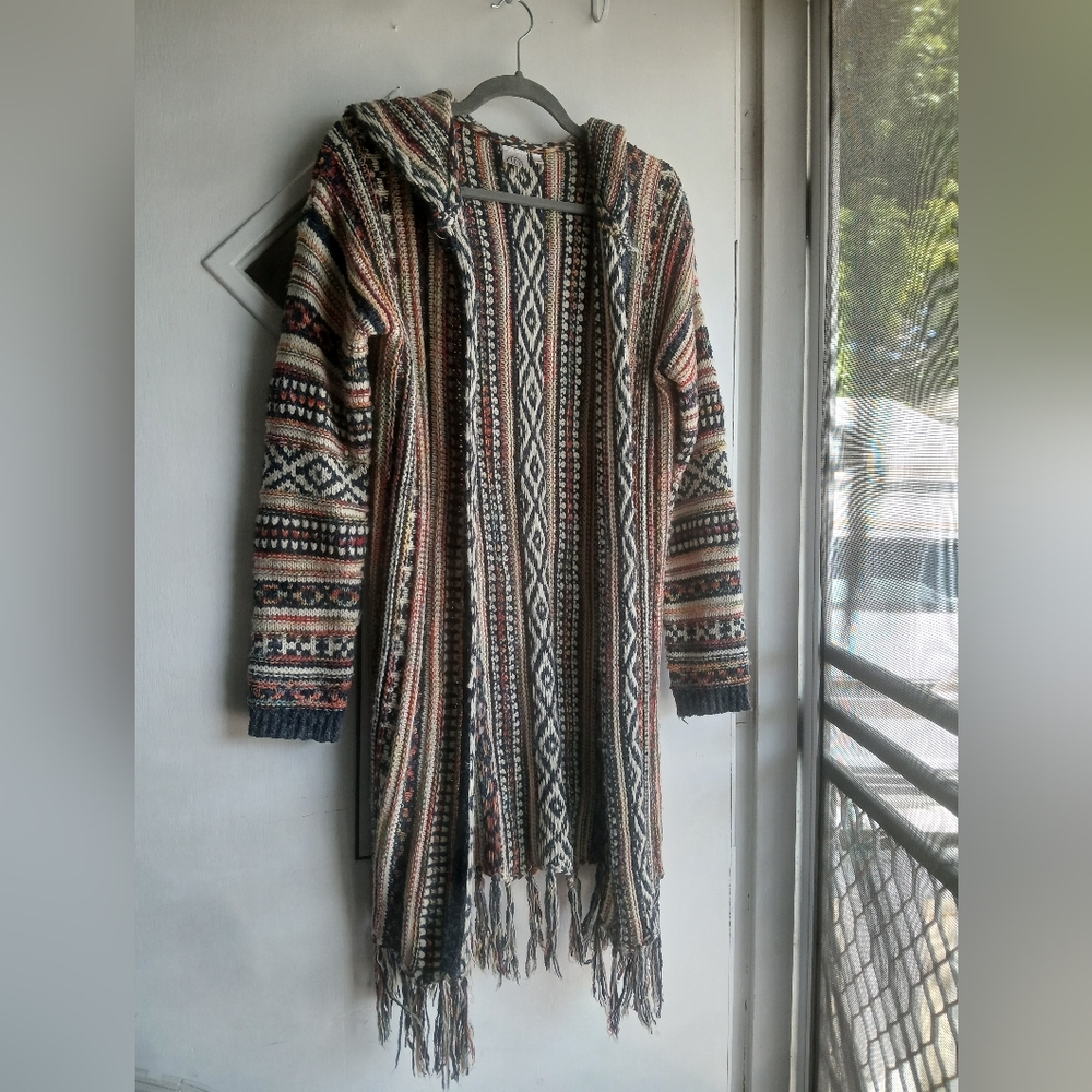 Hooded Wrap Shawl Sweater